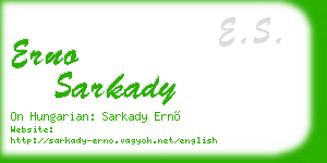erno sarkady business card